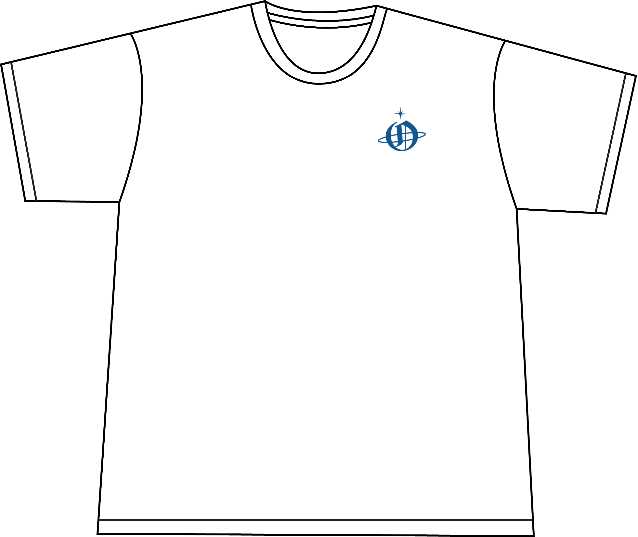 Mockup à plat du t-shirt blanc vue de devant