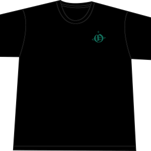 Mockup à plat du t-shirt noir vue de devant