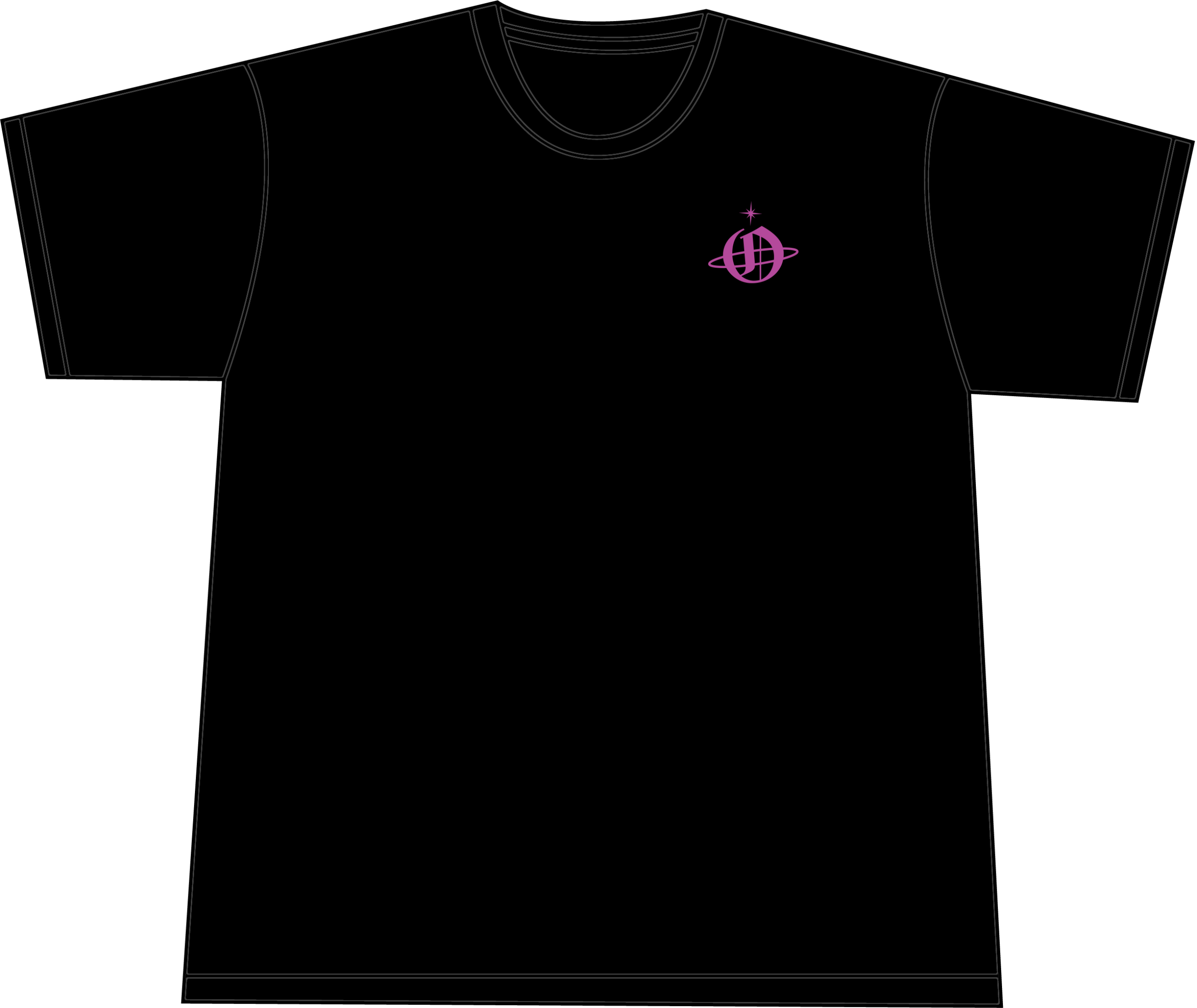 Mockup à plat du t-shirt rose vue de devant